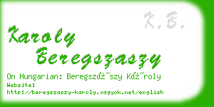 karoly beregszaszy business card